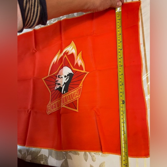 Vintage banner Soviet Union Lenin Pioneers USSR Original 70s - Picture 5 of 5